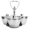 Spice Rack Kitchen Stainless Steel Seasoning Pots Condiment Set Rotating