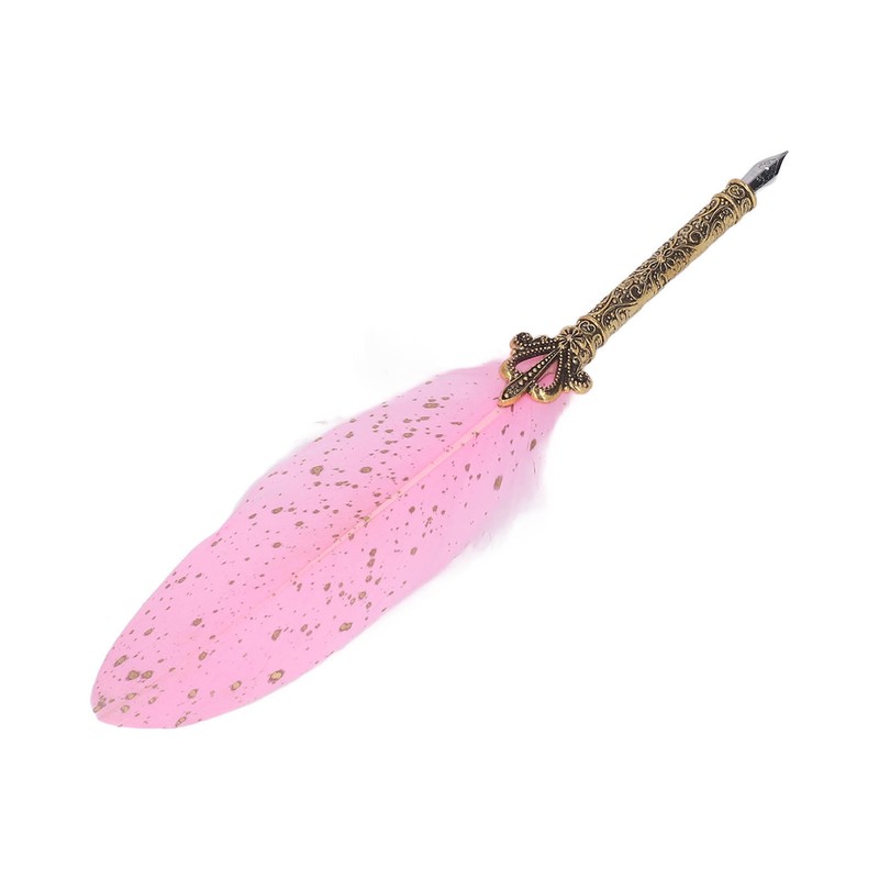 Quill Pen Set Retro Elegant Exquisite Pattern Smoothing Writing Feather
