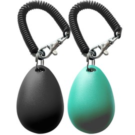HoAoOo Pet Training Clicker with Wrist Strap - Dog Training Clickers (Black +Bluegreen)