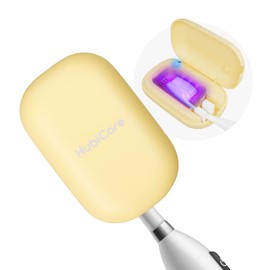 HubiCare Toothbrush Case, Spring pastel Color Portable Mini Toothbrush Covers with Holder, Rechargeable Travel Home Toothbrush And Holder, Cleaner Case for All Electric & Manual Toothbrushes (Yellow)