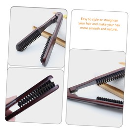 Mikinona Professional Clamp Brush for Hair Straightening Wood Straightening Comb