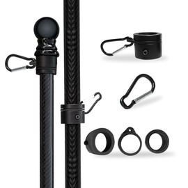 (Pack 1) - 5’ Foot Premium Tangle-Free Carbon-Fiber Flag Pole with 2 Flag Rings, Ideal for Trucks, Vehicles, or SUVs, Perfect for 2x3FT, 3x5FT, and 4x6FT Flags (5ft Pole Only, Flag Not Included)