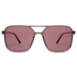 SOJOS Trendy Vintage Aviator Square Sunglasses For Womens Mens Retro 70s UV400 Women Sun Glasses SJ2327 Grey Red