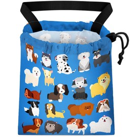 GEGEPINK Car Trash Bag Hanging Back of Seat Waterproof Small Cute Printed One-handed Strap Drawstring Garbage Bags for Car-Cute Animal Dogs