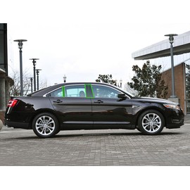 Rvinyl Pillar Post Pre Cut Window Trim Kits in Gloss Black Compatible with Ford Taurus 2010-2019 with Keyless Entry with Adhesive Back