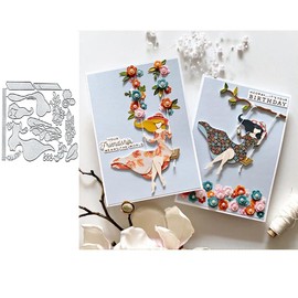 Girl Swings Dies Metal Die Cuts, Girl Swings Metal Cutting Dies Cut Stencils for DIY Scrapbooking Cards Photo Album Decorative Embossing Paper Dies for Scrapbooking Card Making