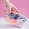 [Fashion] Pouch Makeup Cosmetic Storage Translucent Square Aurora