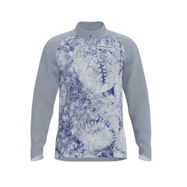 Boombah Boys Baseball Slugger Verge Quarter Zip Gray/White - Size Youth Medium