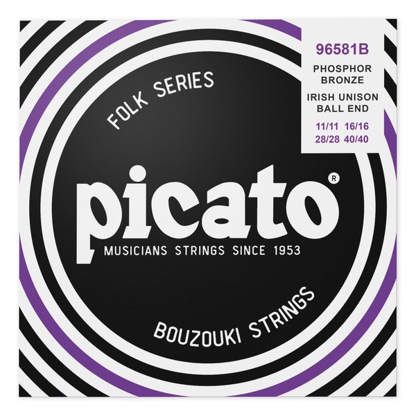 Picato 96581B Bouzouki Irish Unison Tuning Ball End Strings, Set