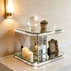 GIMORRTO Mirrored Display Riser with Rhinestone Trim, Two-Tier Square Stand,