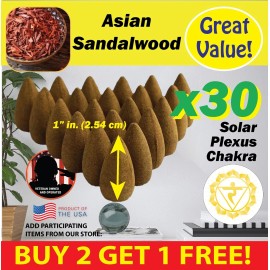 Benben Home & Lifestyle Asian Sandalwood Benben US Incense 30xBackflow ~ Vegan ~ High Fragrance Load