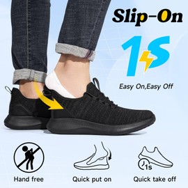 Taquco Non Slip Work Shoes Women Slip On Sneakers Slip Resistant Slip On Shoes Womens Zapatos Antideslizantes para Mujer Food Service Chef Restaurant (Charcoal Grey,9.5)