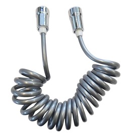 Sanixa GO1426 Spiral Shower Hose 300 cm Grey Flexible 1/2 Inch Connection Plastic Nylon Stretchy Shower Accessories for Hand Shower Bathroom Camping Kink Protection