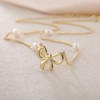 MFRYK Gold Necklace For Women,Bow Necklace 14K Gold Plated Cute