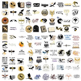 Fourth Wing Merch Stickers - 100Pcs Waterproof Autocollant Dragon Rider Fantasy Bookish Stickers for Water Bottles,Laptop,Book Lover Gifts