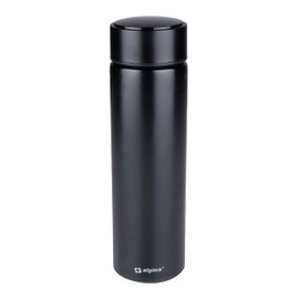 alpina Digital Thermos Flask, 480 ml, for Cold and Hot Drinks, Digital Temperature Display, Includes SUS304 Filter, Anti-Leak Closure, Black, Stainless Steel