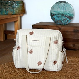 GOBABYMART Bolsa de pañales, bolsa de maternidad, bolsa de pañales de viaje, bolsa multifunción para bebés, bolsas de pañales para bebés, bolsa de mensajero, Mediano - Osos