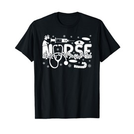Nurse Merry Christmas Nurse T-Shirt, black