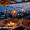 Outdoor Decorative String Lights, Beaded Copper Wire Teardrop Lantern String