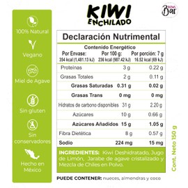 BOWL BAR | Kiwi Enchilado 100% natural, vegano, sin gluten y sin conservadores. 150gr