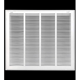 24" X 20" Steel Return Air Filter Grille for 1" Filter - Easy Plastic Tabs for Removable Face/Door - HVAC Duct Cover - Flat Stamped Face -White [Outer Dimensions: 25.75w X 21.75h]
