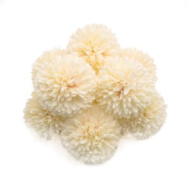 10Pcs Champagne Artificial Chrysanthemums Ball Flowers,Artificial Flowers Stemless Faux Ball Chrysanthemum for Home,Lifelike Artificial Chrysanthemum Ball Flowers for DIY Wedding Party Decoration