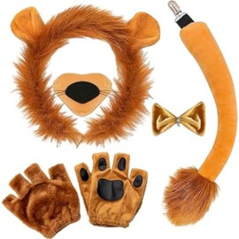 Fartoni Lion Costume Boy or Girl Lion Costumes with Tiara, Nose, Gloves, Bow Tie and Tail. Animal Costumes with Accessories