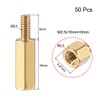 sourcing map M2.5 x 16 mm + 6 mm Brass