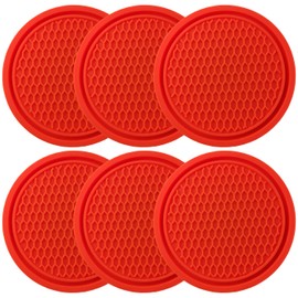 Pinepoem PinePoem Car Cup Holder Coaster with Bling Crystal Rhinestone, 6 Pack Universal Auto Anti Slip Cup Holder Insert Coaster, Car Interior Accessories 2.75in