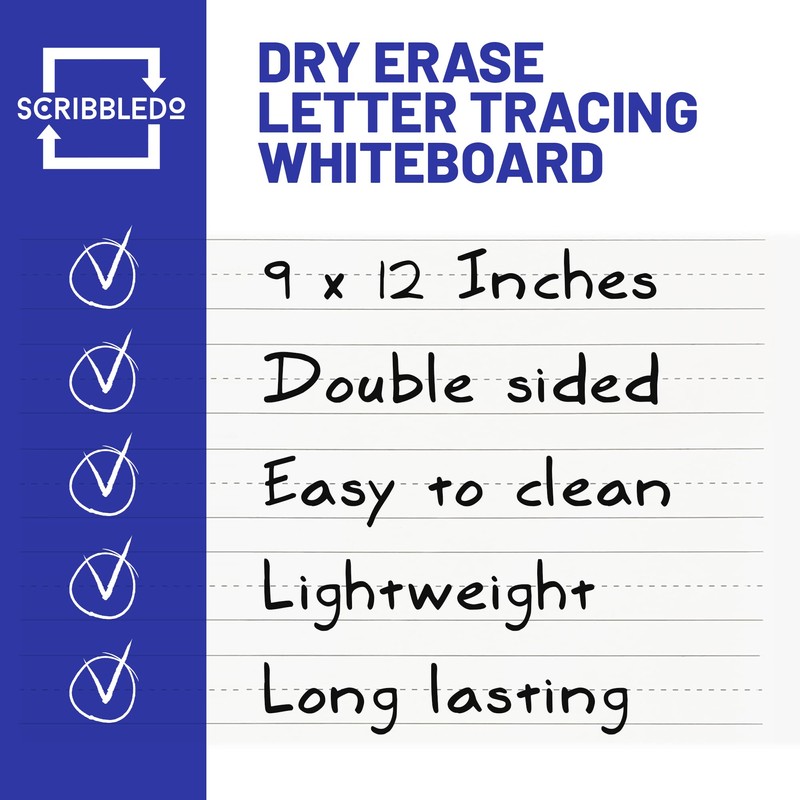 Scribbledo Dry Erase Handwriting Practice for Kids 9 x 12