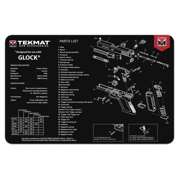 TekMat Glock Gun Cleaning Mat, Black
