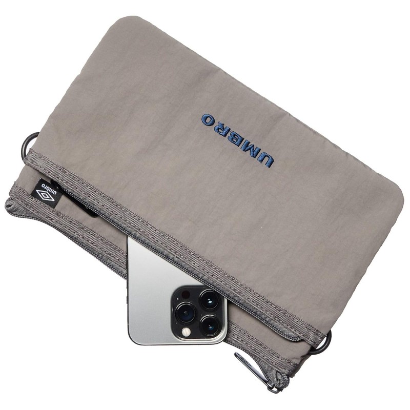 Umbro Sacoche Soft Lightweight Nylon Shoulder Bag with Logo Embroidery,