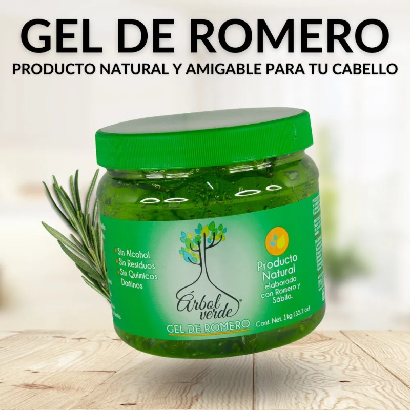 Gel Fijador Natural Con Romero Y Sábila 1 Kg