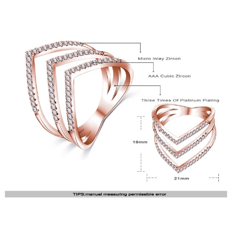 YUANYI - Anillo de boda con circonita cúbica de oro