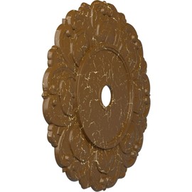 Ekena Millwork CM32ANSTC - 32 1/4"OD x 3 5/8"ID x 1 1/8"P Angel Ceiling Medallion (Fits Canopies up to 15 3/4") - Ceiling Medallion, Smokey Topaz Crackle