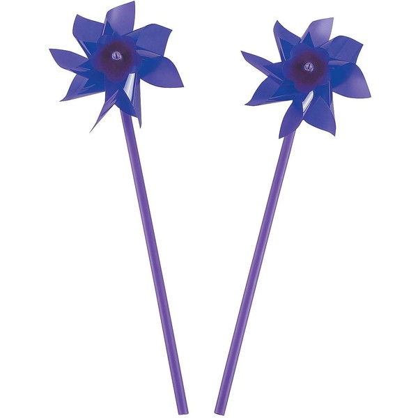 Fun Express Pinwheels for Kids (Bulk Set of 36) Great for Weddings, Yards and Garden Decor (Purple)