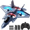 ENJOYFLY Foam Remote Control Airplane, LED Fighter Jet with 360°