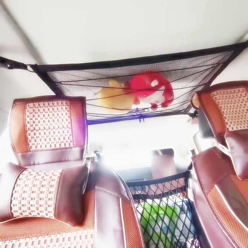 Car Roof Hanging Net Double Layer Overhead Roof Top Bag