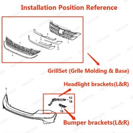 6 piezas para CR-V CRV 2010-2011 soportes de faros + juego de parrilla delantera superposición cromada