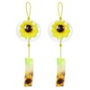 DIFEIUKI ガラス風鈴 花が入れ ひまわり風鈴 2個セット 澄んだ音 和風 おしゃれ 雰囲気作り 夏の風物詩