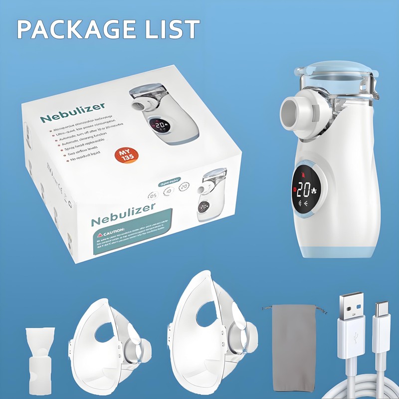 Portable Nebulizer with Intuitive LED Interface and Auto-Cleaning, Handheld Nebulizer