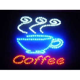 Unbranded/Generic Ultra Bright  LED Neon Light Animated Coffee CUP Cafe Open Business Sign LB64
