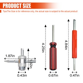 ZIMISI 3PCS Tire Valve Stem Removal Tool Kit, Includes Single & Double Heads Valve Core Remover, 4-Way Valves Tool, Multifunctional Tire Installer Repair Kit Suitable for Car, Truck, Bicycle