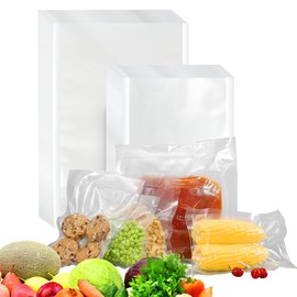 100PCS Bolsas para Sellar al Vacío Bolsa de Vacío de Gofradas para Alimentos Bolsas de Plástico para Bolsas Envasar al Vacío para Conservación y Cocción (50pcs 20 * 30cm + 50pcs 17 * 25cm)