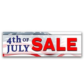 4th of July Sale Vinyl Banner 8 Feet Wide by 2.5 Feet Tall