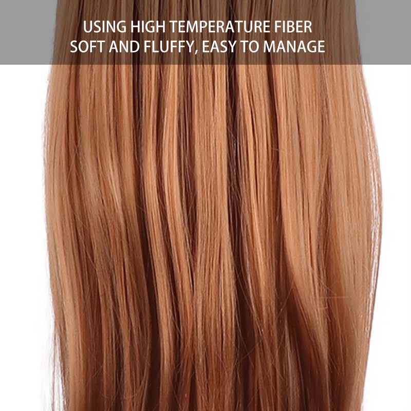 Long Hair Mannequin Head Light Brown Hairdresser Practice Training Head