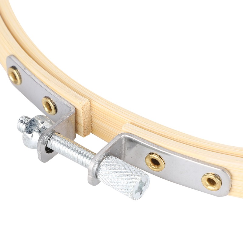 12Pcs Bamboo Embroidery Hoops Adjustable Cross Stitch Frame Circle Sewing