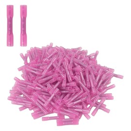 Dyfilmo Heat Shrink Butt Connectors,200Pcs 22-16 AWG Red Waterproof Electrical Wire Connectors Automotive Marine Grade Wire Crimp Terminals Butt Splices for Cable,Boat,Home Electrical etc.