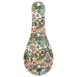 The Leonardo Collection William Morris Strawberry Thief Spoon Rest | Durable Spoon Rest Kitchen for Spoons | Tea Spoon Holder for Kicthen & Home | Ideal Utensils Holder & Teaspoon Rest Gift for Women