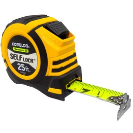 Komelon SL52425; 25' x 1.06" Self-Lock Powerblade II Tape Measure, Yellow/Black